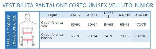 Pantalone corto velluto junior