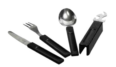 Posate con bicchiere Camping set inox