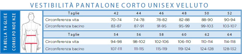 Pantalone corto velluto Adulto Unisex